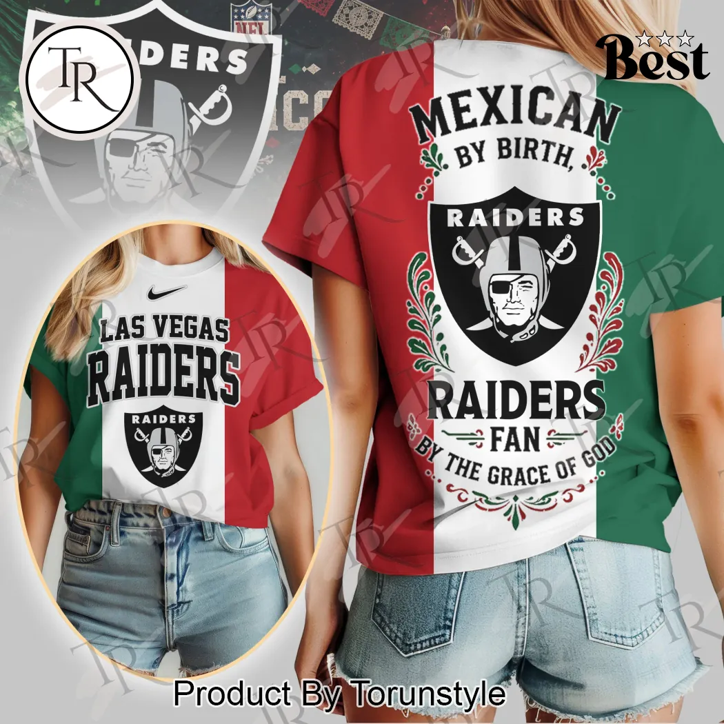 Las Vegas Raiders Mexican By Birth Fan Pride Women's Short Sleeve Graphic T-Shirt Las Vegas Raiders Mexican By Birth Fan Pride Women's Short Sleeve Graphic T-Shirt