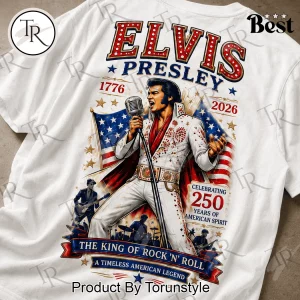 Elvis Presley America 250th Anniversary Patriotic King of Rock Vintage Graphic T-Shirt
