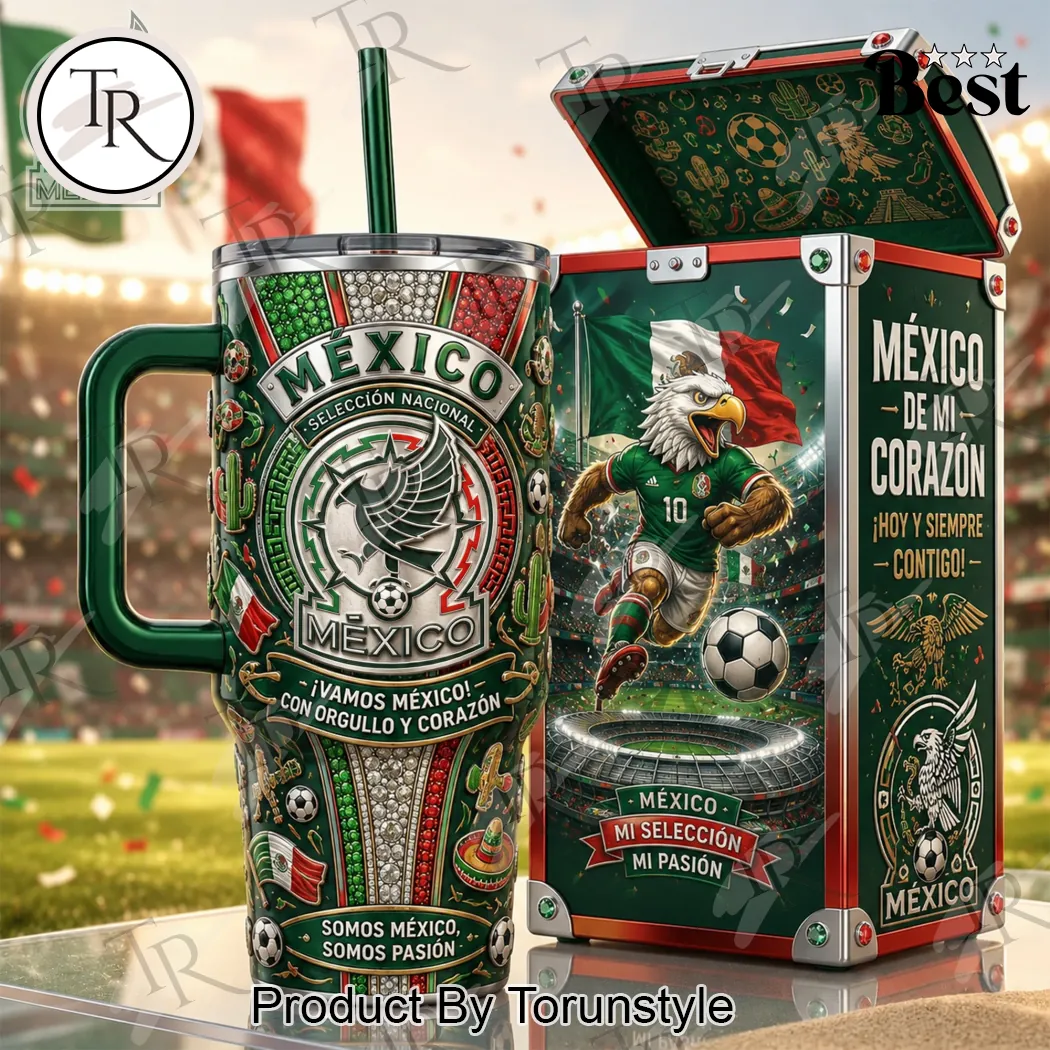 Mexico National Soccer Team 3D Embossed Premium Insulated Travel 40oz Tumbler