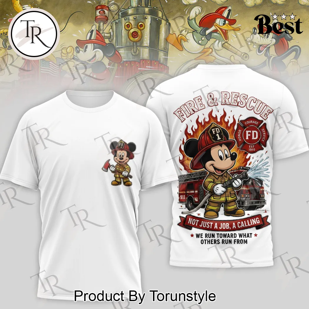 Mickey Mouse Firefighter Fire & Rescue Graphic T-Shirt Mickey Mouse Firefighter Fire & Rescue Graphic T-Shirt