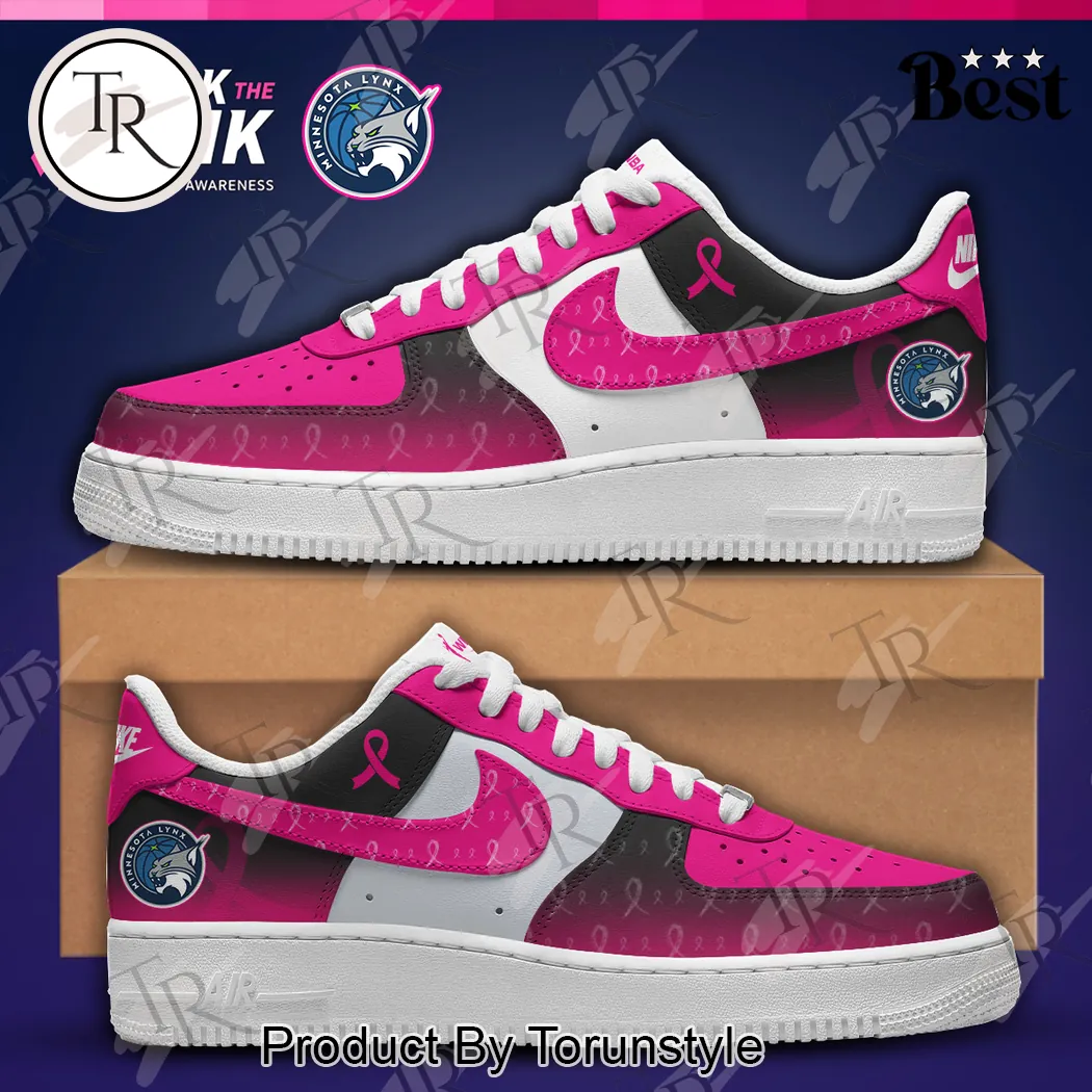 Minnesota Lynx WNBA Breast Cancer Awareness Custom Nike Air Force 1 Sneakers Minnesota Lynx WNBA Breast Cancer Awareness Custom Nike Air Force 1 Sneakers