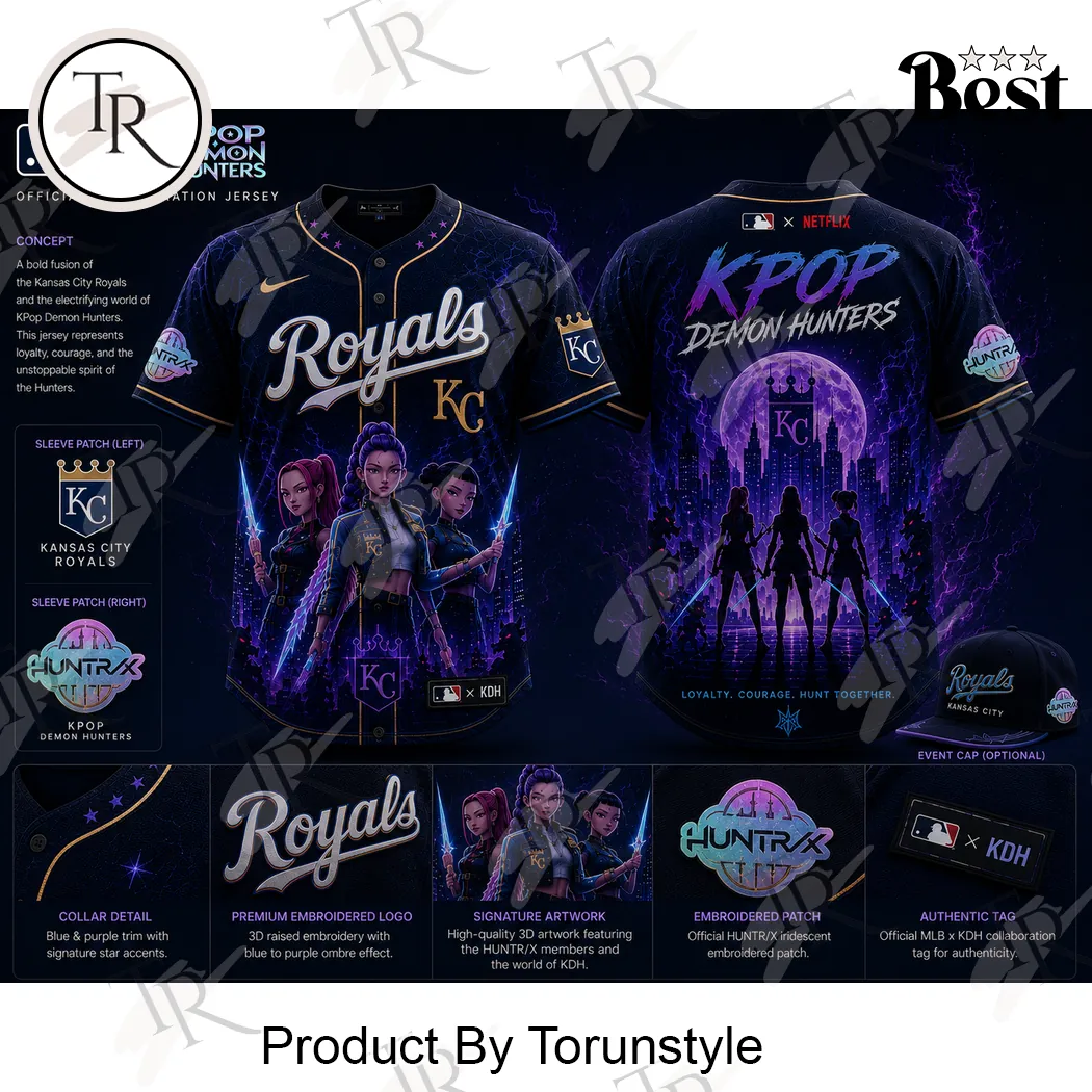 MLB x KPop Demon Hunters Kansas City Royals 2026 Edition Baseball Jersey MLB x KPop Demon Hunters Kansas City Royals 2026 Edition Baseball Jersey