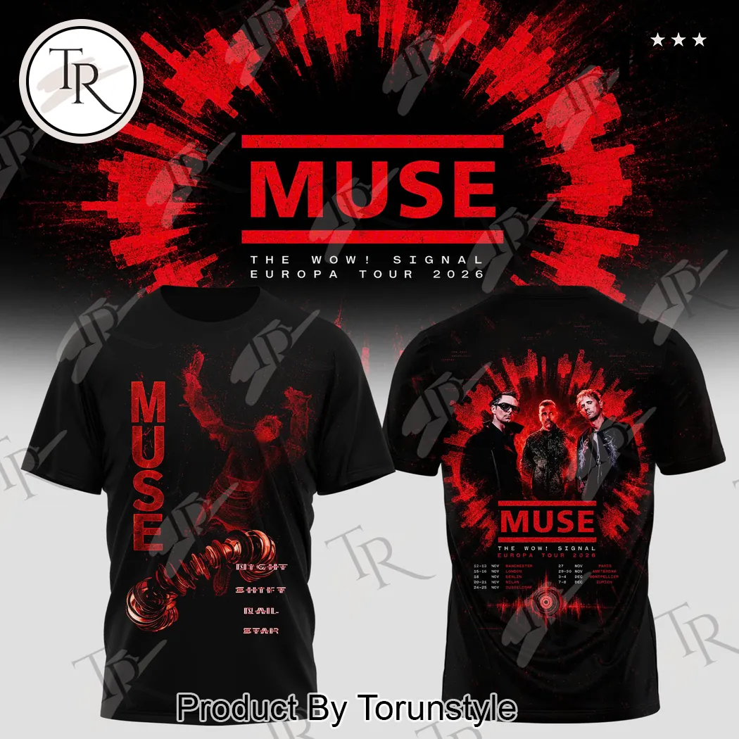 Muse The Wow Signal Europa Tour 2026 Commemorative Concert Graphic Pullover Hoodie Muse The Wow Signal Europa Tour 2026 Commemorative Concert Graphic Pullover Hoodie