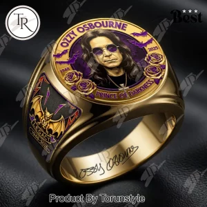Ozzy Osbourne Prince of Darkness Legacy 1948-2025 Commemorative Gold Signet Ring