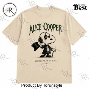Alice Cooper Snoopy Welcome To My Nightmare Vintage Rock Graphic T-Shirt