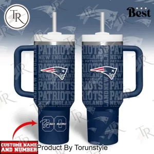 New England Patriots Custom Name Number 40oz Tumbler