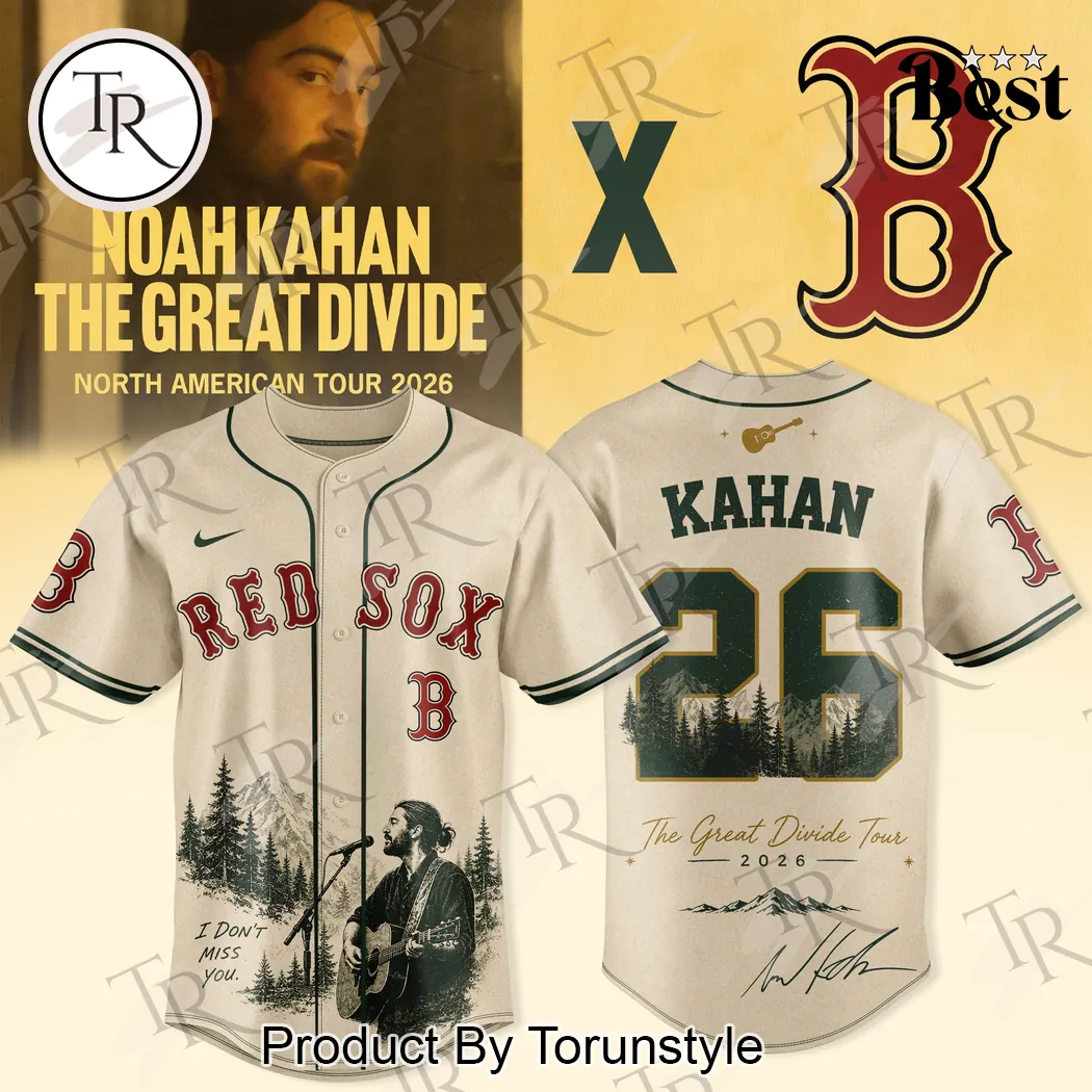 Noah Kahan Great Divide Tour 2026 Boston Red Sox MLB Baseball Jersey Noah Kahan Great Divide Tour 2026 Boston Red Sox MLB Baseball Jersey