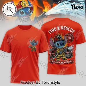 Stitch Firefighter Fire & Rescue Graphic T-Shirt