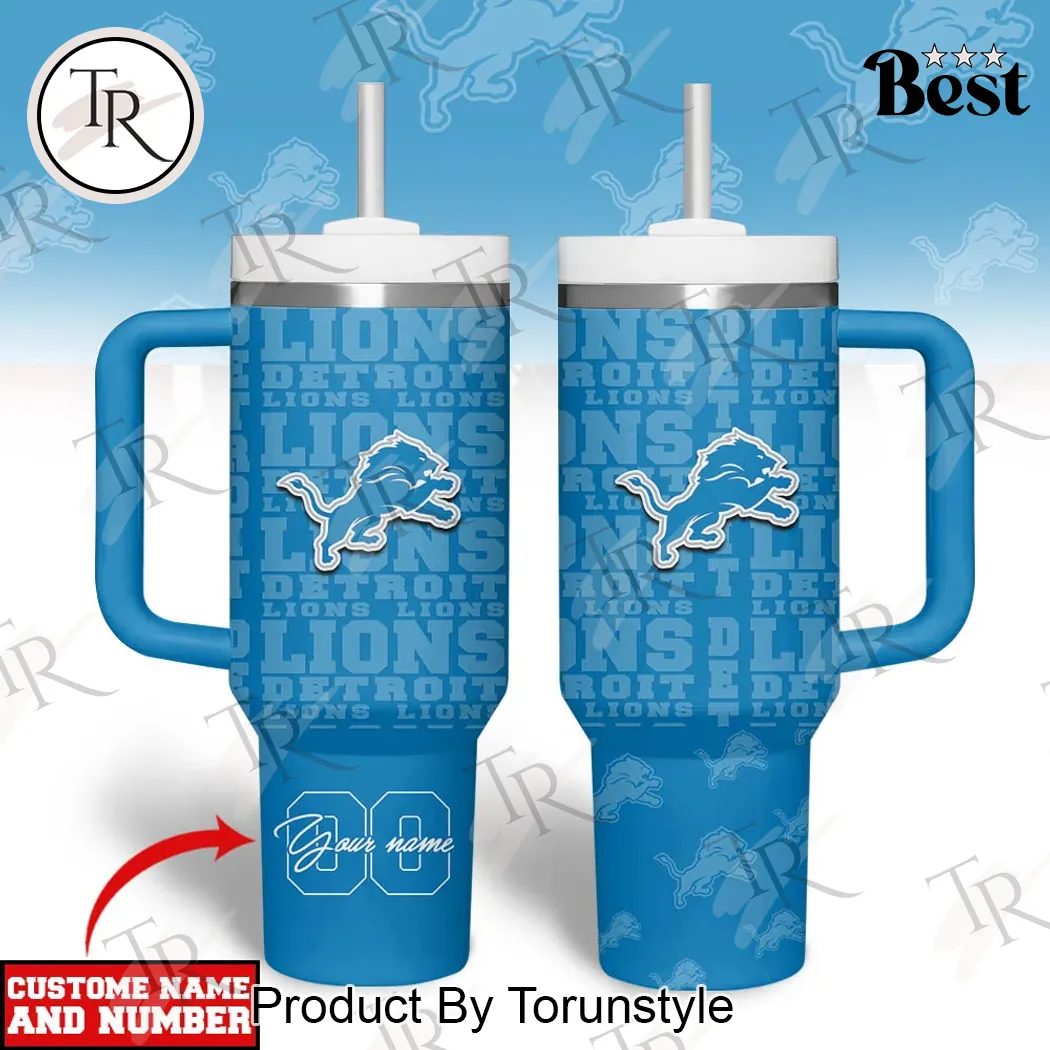 Official NFL Detroit Lions Personalized Custom Name Number 40oz Tumbler Official NFL Detroit Lions Personalized Custom Name Number 40oz Tumbler