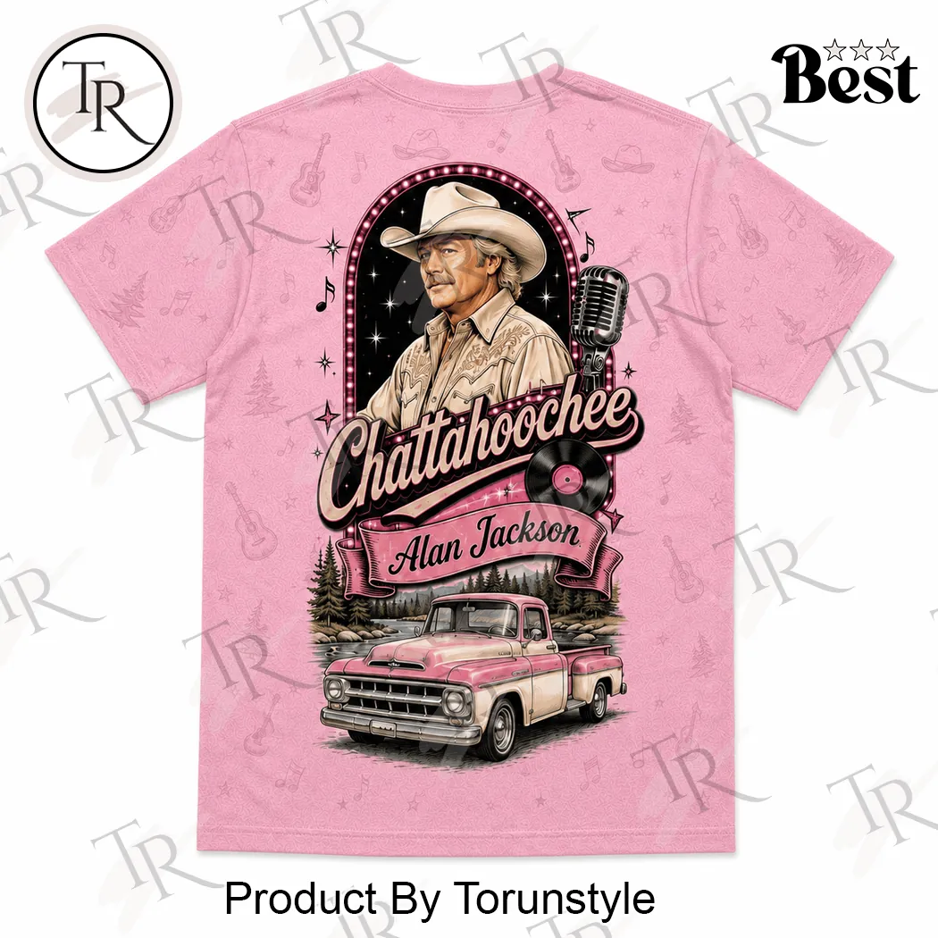 Only The Best Grandmas Listen To Alan Jackson Country Western Retro Pink T-Shirt