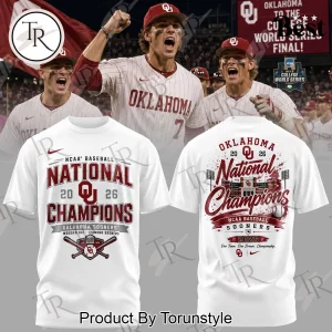 Oklahoma Sooners 2026 NCAA Baseball National Champions Commemorative White Pullover Hoodie