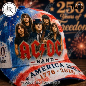 ACDC Band America 250 Years Of Freedom 1776-2026 Patriotic Classic Cap