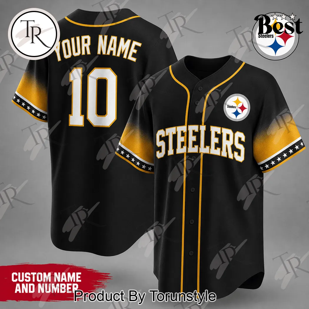 Pittsburgh Steelers Custom Name Number NFL Baseball Jersey Pittsburgh Steelers Custom Name Number NFL Baseball Jersey