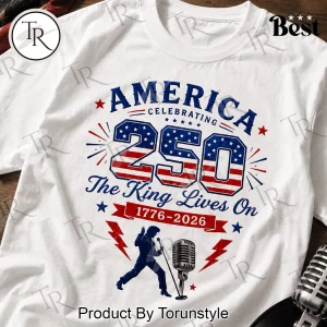 Elvis Presley America 250th Anniversary Patriotic King of Rock Vintage Graphic T-Shirt
