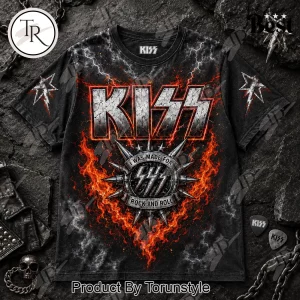 KISS Band Members Portrait Classic Rock Concert Style Graphic T-Shirt