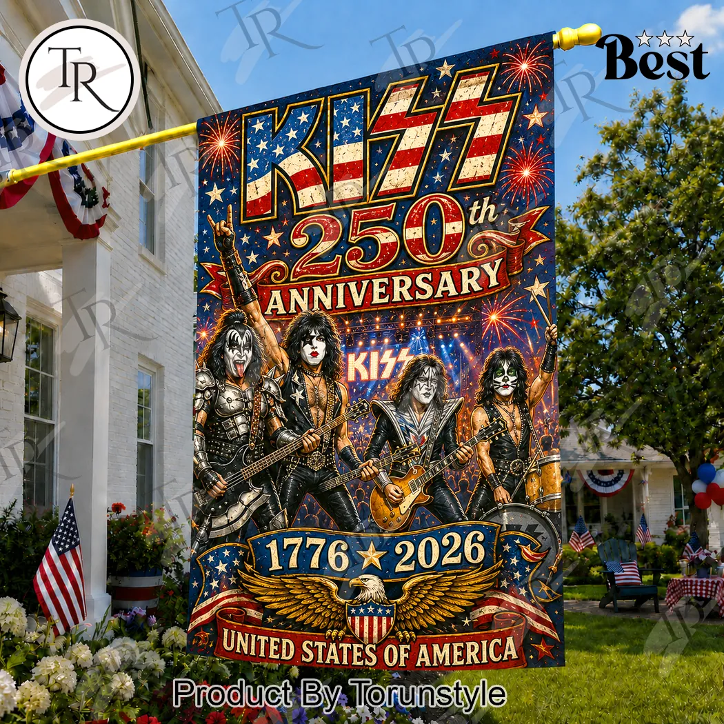 Premium KISS Band USA 250th Anniversary Fan Garden Flag Premium KISS Band USA 250th Anniversary Fan Garden Flag