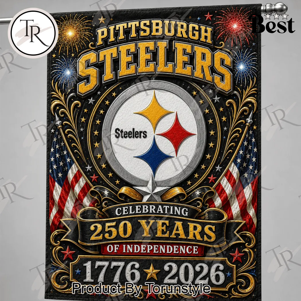 Premium Pittsburgh Steelers American Independence Garden Flag Premium Pittsburgh Steelers American Independence Garden Flag