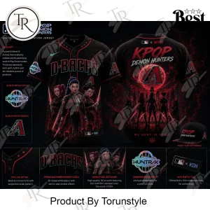 Arizona Diamondbacks x K-Pop Demon Hunters Official Collaboration Limited Edition Black Baseball Jersey