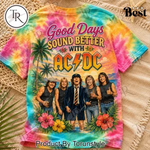Retro AC/DC Good Days Sound Better Summer Beach Tie Dye Graphic T-Shirt