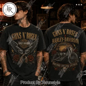 Guns N’ Roses Vintage Washed Biker Graphic T-Shirt
