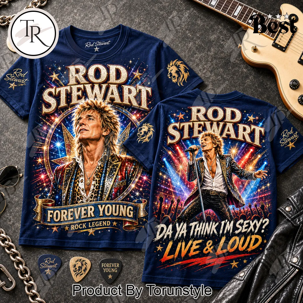 Rod Stewart Rock Legend Forever Young Graphic T-Shirt Rod Stewart Rock Legend Forever Young Graphic T-Shirt