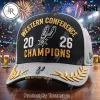 San Antonio Spurs 2026 Western Conference Champions Distressed Baseball Cap San Antonio Spurs 2026 Western Conference Champions Distressed Baseball Cap