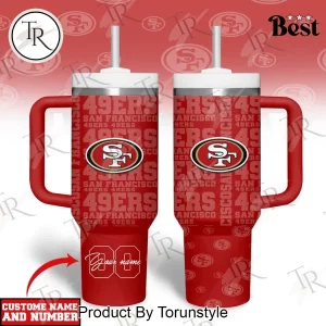 San Francisco 49ers Football Custom Name Number 40oz Tumbler