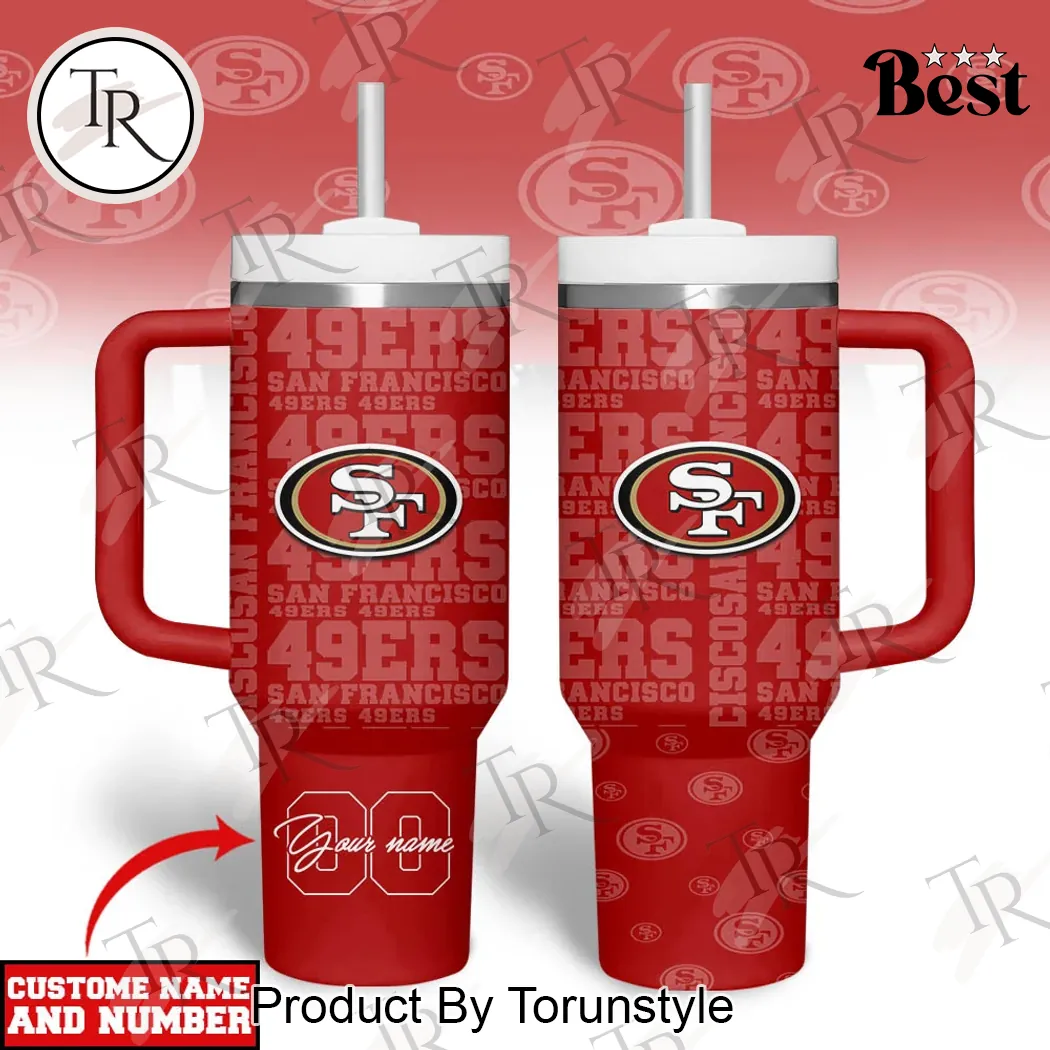 San Francisco 49ers Football Custom Name Number 40oz Tumbler San Francisco 49ers Football Custom Name Number 40oz Tumbler