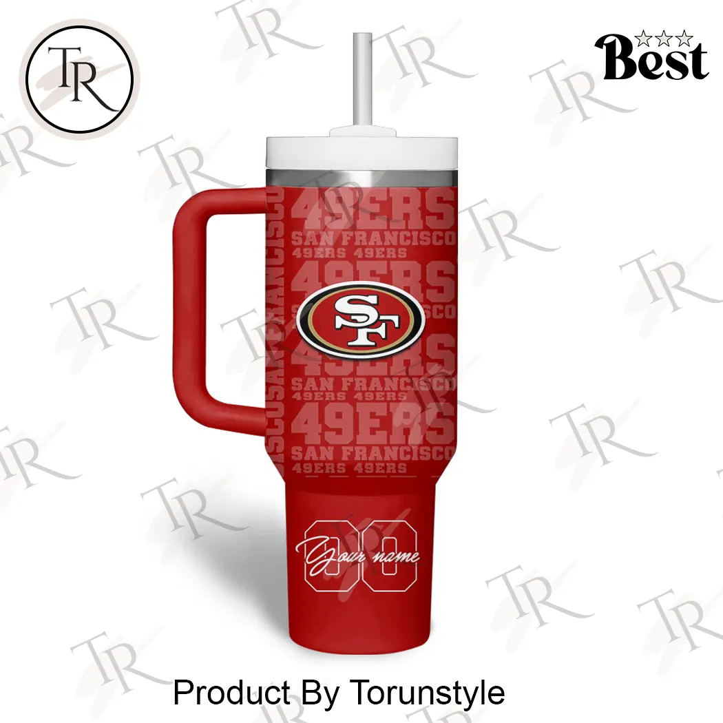 San Francisco 49ers Football Custom Name Number 40oz Tumbler San Francisco 49ers Football Custom Name Number 40oz Tumbler