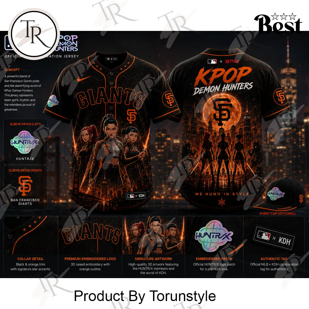 San Francisco Giants x KPop Demon Hunters 2026 Special Edition Black Orange Baseball Jersey San Francisco Giants x KPop Demon Hunters 2026 Special Edition Black Orange Baseball Jersey