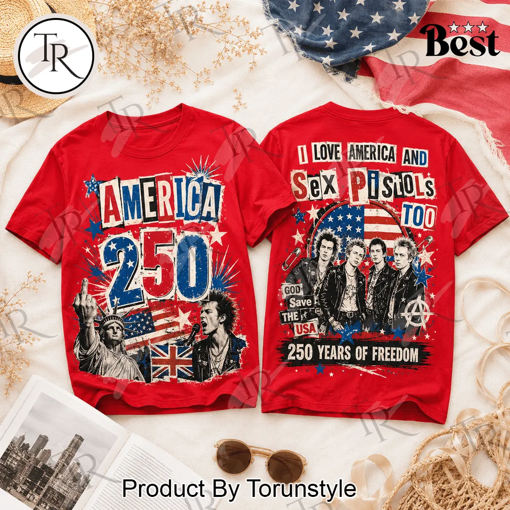 Sex Pistols America 250 Commemorative Patriotic Graphic T-Shirt Sex Pistols America 250 Commemorative Patriotic Graphic T-Shirt