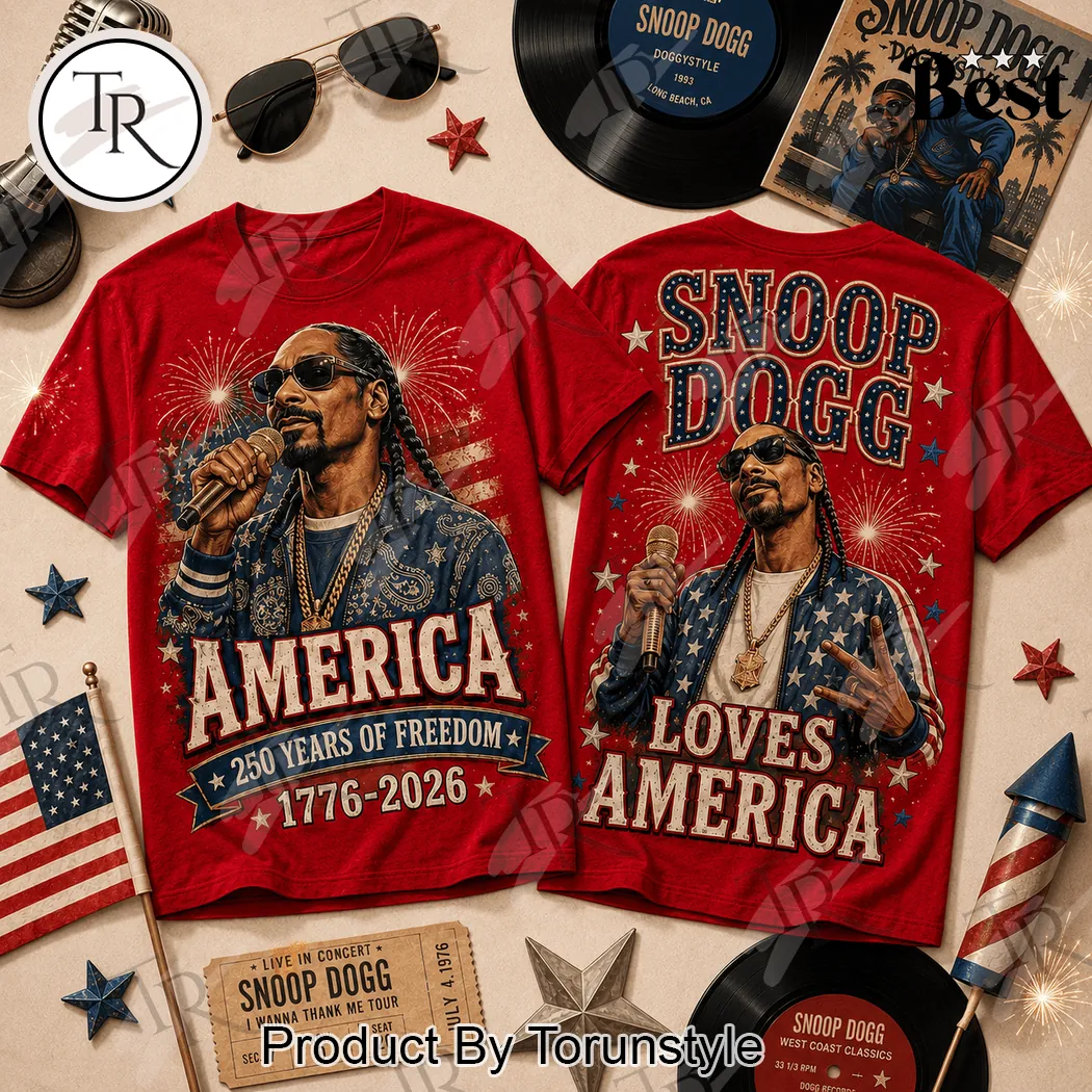Snoop Dogg America 250 Years of Freedom Patriotic 1776-2026 Graphic T-Shirt Snoop Dogg America 250 Years of Freedom Patriotic 1776-2026 Graphic T-Shirt