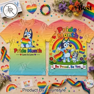 Bluey Pride Month Rainbow Love Is Love T-Shirt