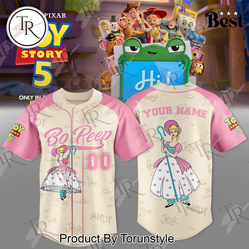 Toy Story 5 Bo Peep Personalized Pink Custom Baseball Jersey Toy Story 5 Bo Peep Personalized Pink Custom Baseball Jersey