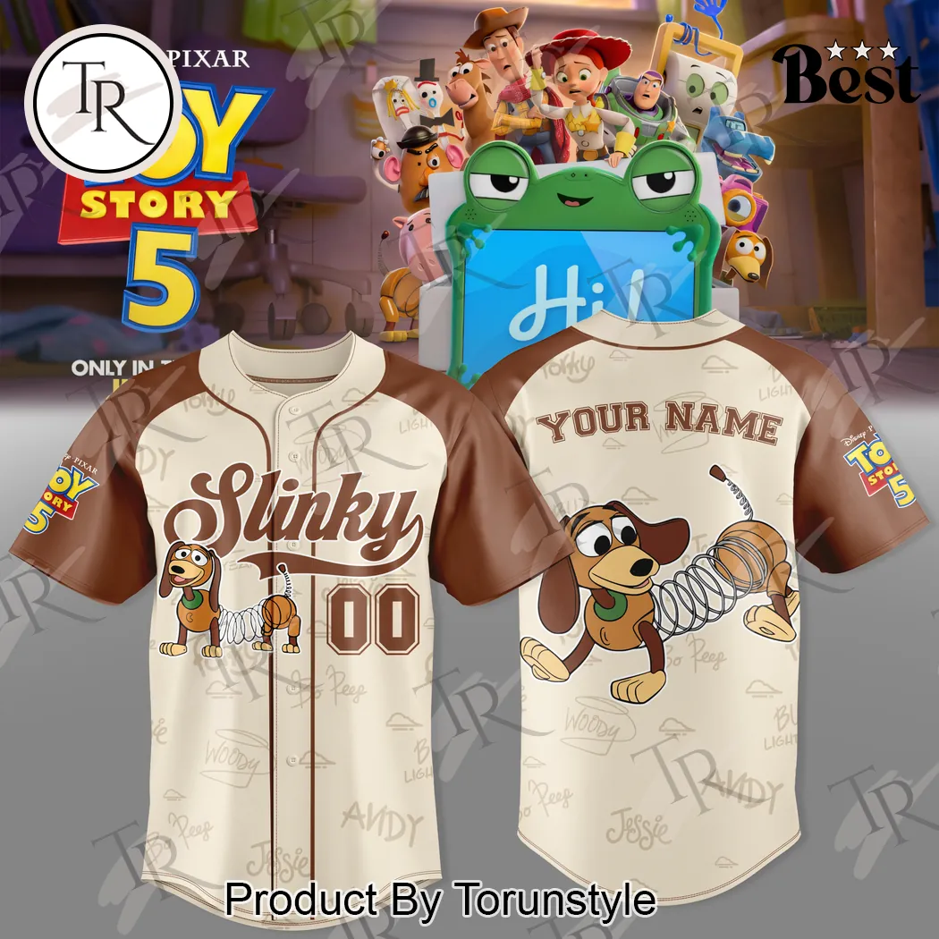 Toy Story 5 Slinky Dog Personalized Disney Cosplay Baseball Jersey Toy Story 5 Slinky Dog Personalized Disney Cosplay Baseball Jersey
