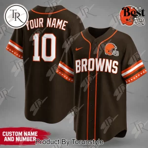Cleveland Browns NFL Personalized Custom Name Number Baseball Jersey