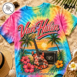 Van Halen Good Days Sound Better Retro Tie Dye Graphic T-Shirt