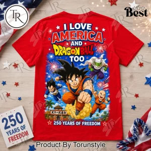 Dragon Ball Z America 250 Years Freedom Patriotic T-Shirt