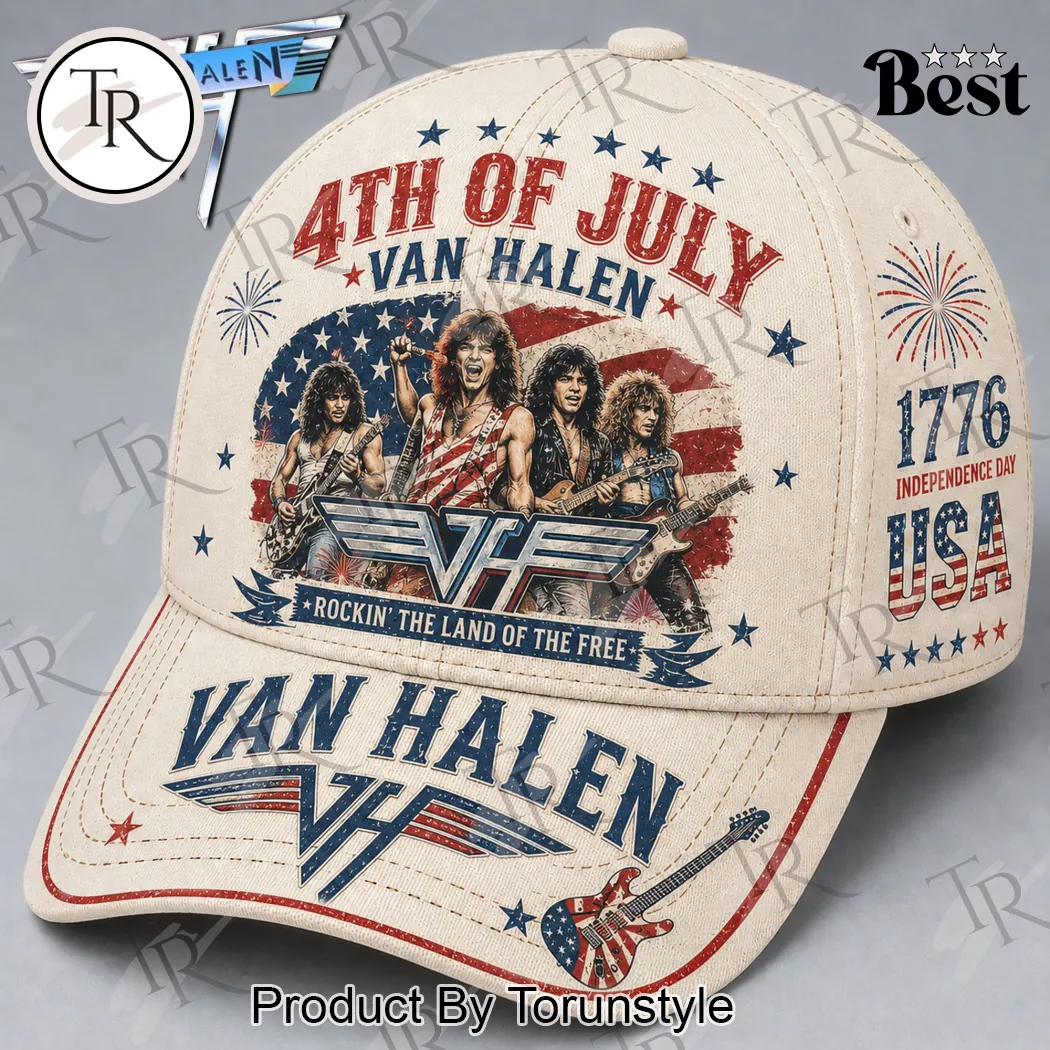 Van Halen 4th of July Patriotic Rock Band Vintage USA Flag Baseball Cap Van Halen 4th of July Patriotic Rock Band Vintage USA Flag Baseball Cap
