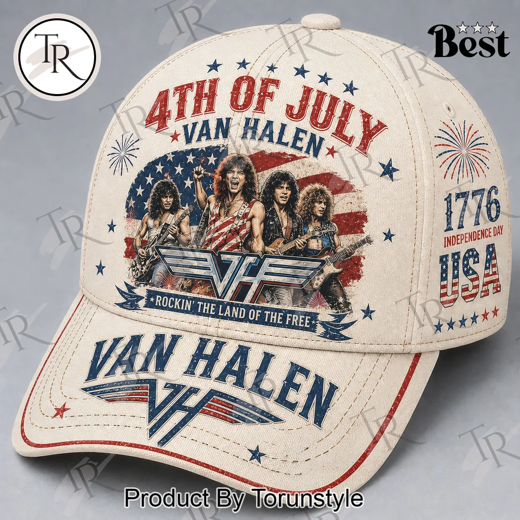 Van Halen 4th of July Patriotic Rock Band Vintage USA Flag Baseball Cap Van Halen 4th of July Patriotic Rock Band Vintage USA Flag Baseball Cap