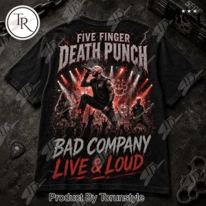 Five Finger Death Punch 3D Skull Live Performance Heavy Metal T-Shirt