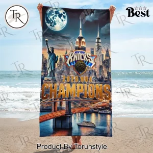 New York Knicks 2026 NBA Champions Commemorative Skyline Graphic Beach Towel