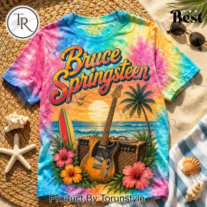 Bruce Springsteen Retro Tie Dye Summer Vibes Graphic T-Shirt