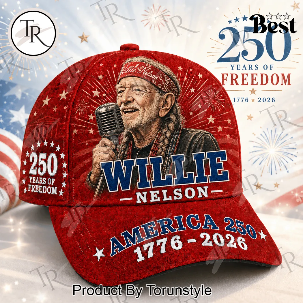 Willie Nelson America 250 Years of Freedom Patriotic Commemorative Classic Cap Willie Nelson America 250 Years of Freedom Patriotic Commemorative Classic Cap