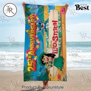 Lilo and Stitch 25th Anniversary Tropical Character Beach Towel
