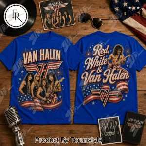 Van Halen Red White and Blue Patriotic Vintage Classic Rock Graphic T-Shirt Van Halen Red White and Blue Patriotic Vintage Classic Rock Graphic T-Shirt