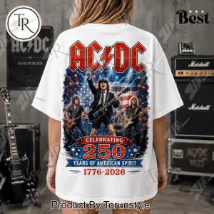 AC DC America 250 Years of American Spirit 1776-2026 Patriotic Rock Band Graphic T-Shirt