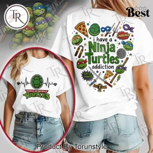 Retro Teenage Mutant Ninja Turtles Heartbeat TMNT Addiction Graphic T-Shirt Retro Teenage Mutant Ninja Turtles Heartbeat TMNT Addiction Graphic T-Shirt