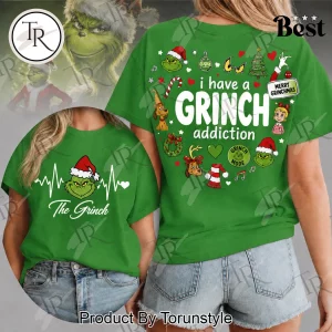 The Grinch Heartbeat and Grinch Addiction Funny Christmas Holiday T-Shirt