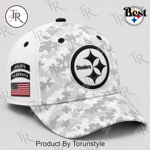 Pittsburgh Steelers NFL Salute to Service White Digital Camo Baseball Cap